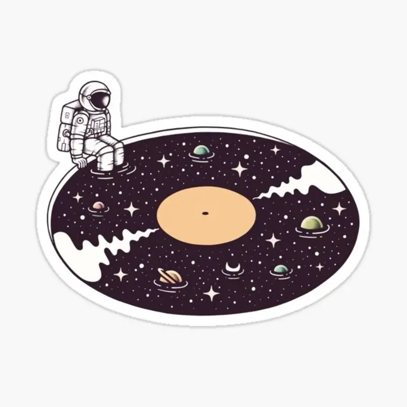 

Наклейка Cosmic Sound для ноутбука, декор для спальни, автомобиля, милый мультяшный модный чемодан для общественных мест