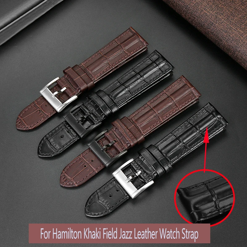 

Strap Suitable for Hamilton Kaki Field Jazz Series H70605731 H32705521 High Quality Waterproof Leather Watch Band for Men 22MM