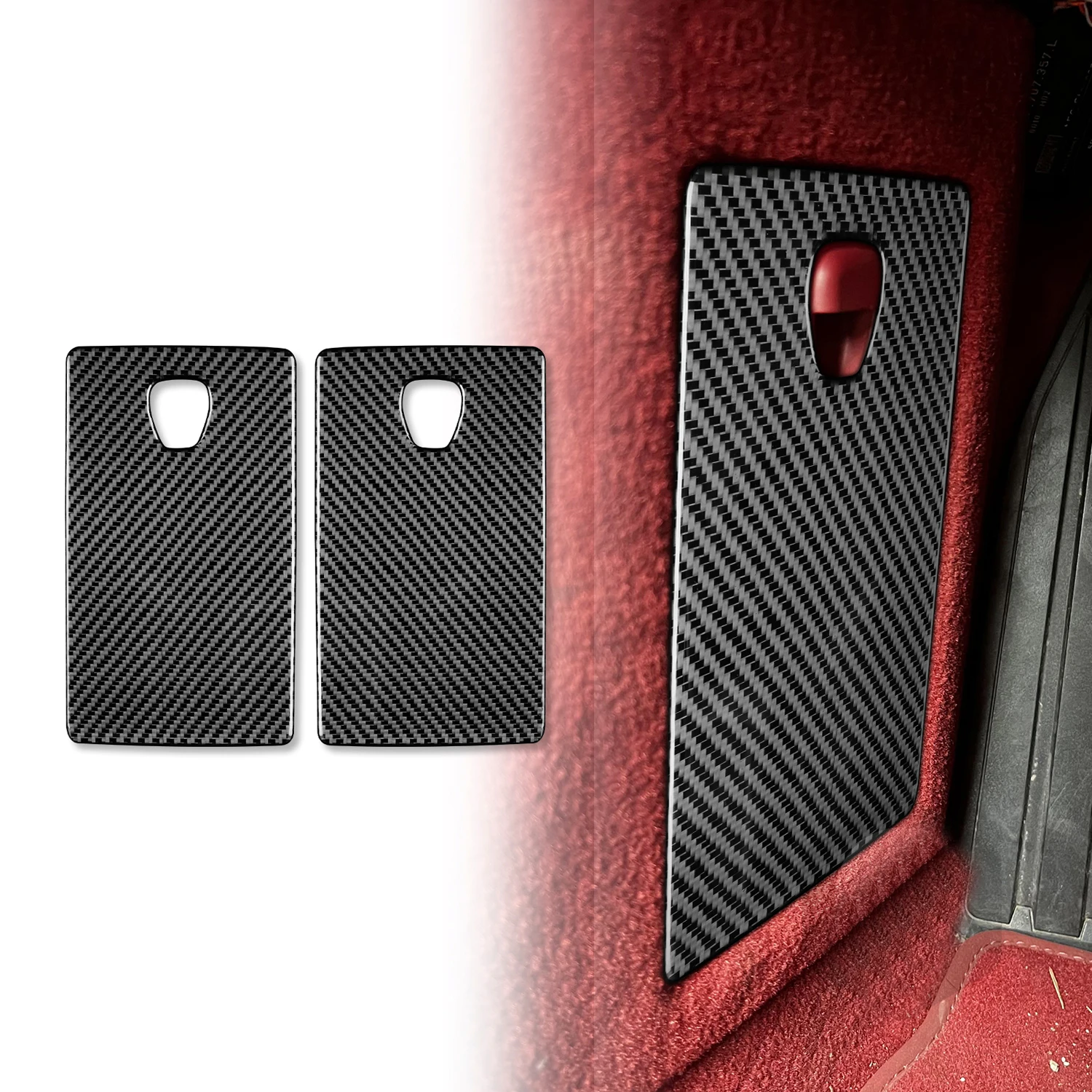

For Porsche 718 982 Cayman Boxster 2016-2022 Car Accessories Real Carbon Fiber OBD interface Decor Cover Trim 2pcs