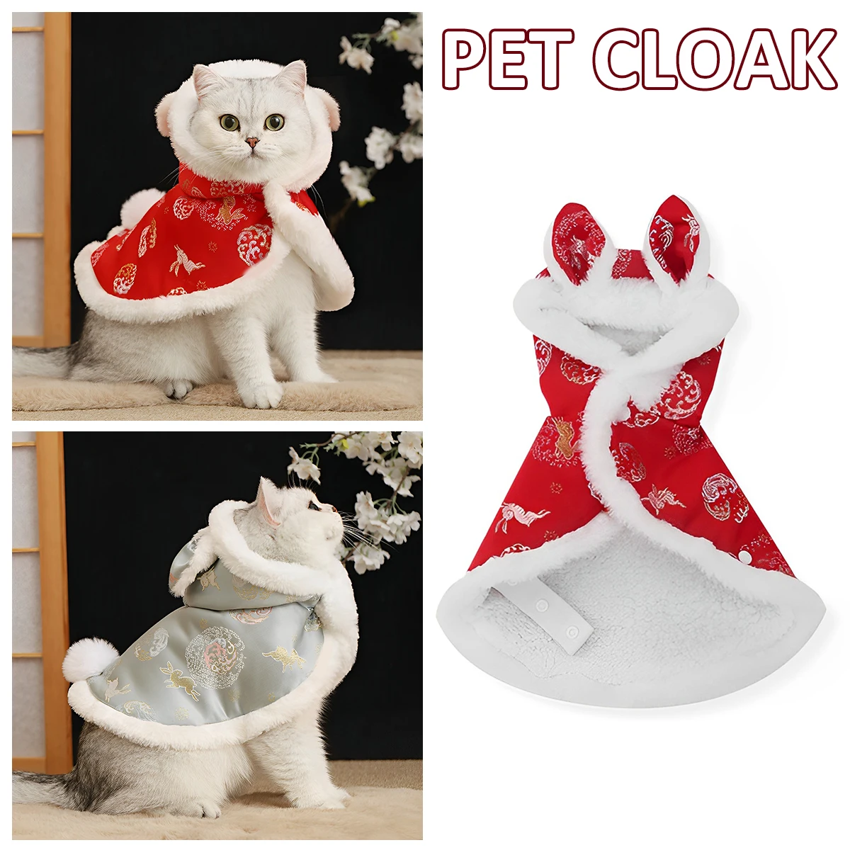 

Накидка для собаки, домашняя одежда, ультра мягкая плюшевая подкладка, одежда для кошек, теплая ночная рубашка для домашних животных с шапко...