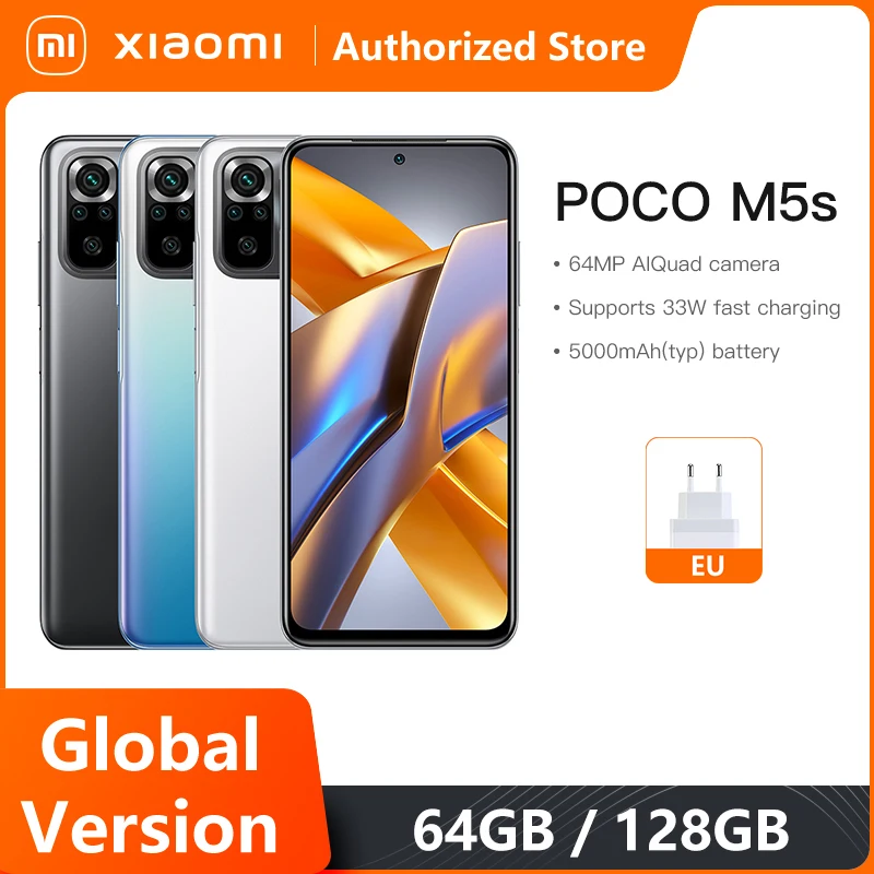 

Смартфон POCO M5s, телефон, 64 ГБ/128 ГБ, телефон, экран 6,43 дюйма AMOLED, Dotdisplay Helio G95, телефон, 5000 мАч, быстрая зарядка 33 Вт