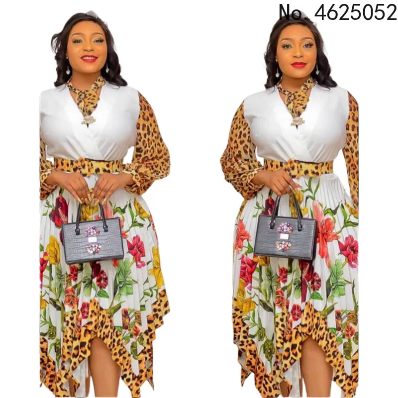 

Летнее платье в африканском стиле с длинным рукавом и V-образным вырезом