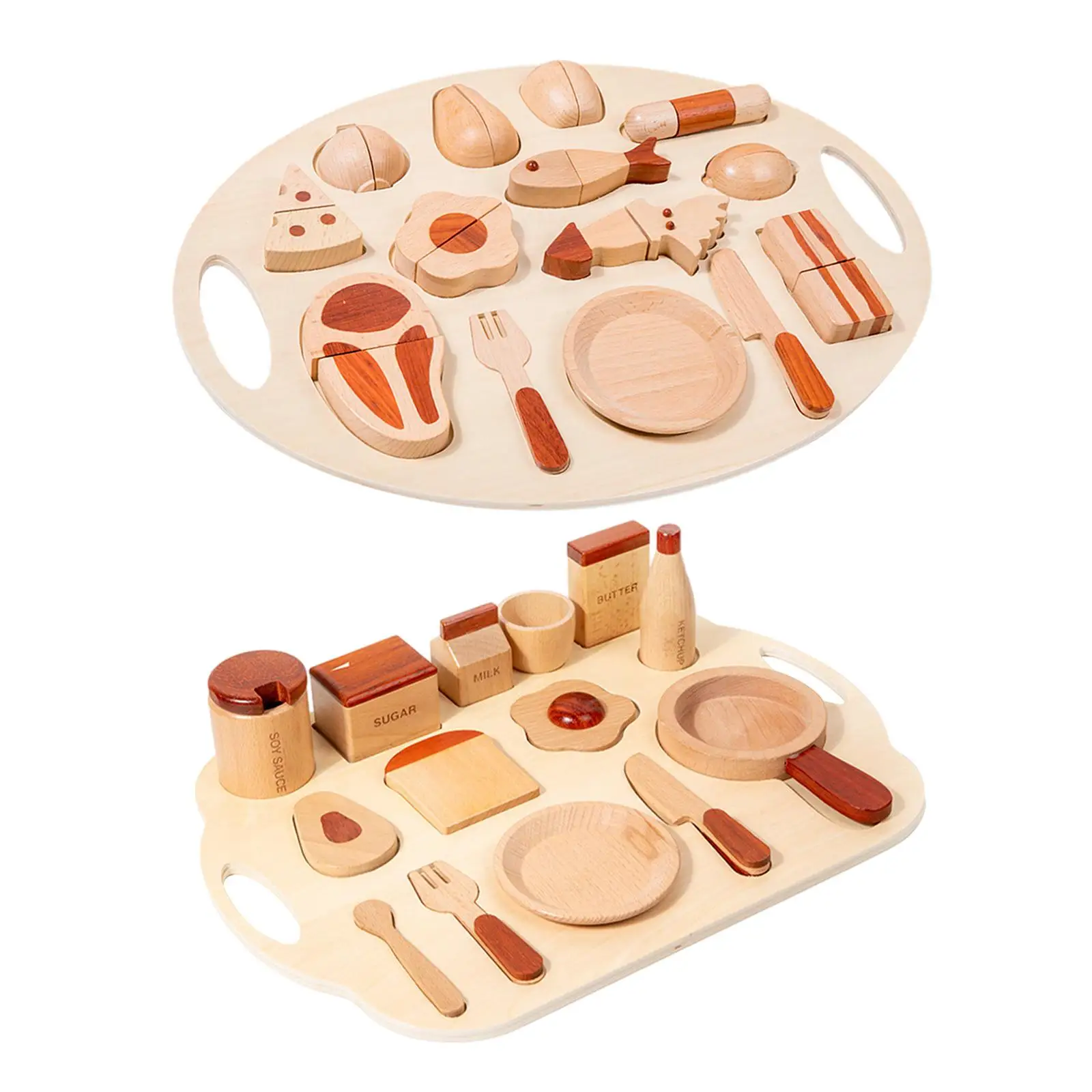 

15Pcs Wooden Food Sets Mini Pretend Play Fake Fruit for Girls Boys Toddlers