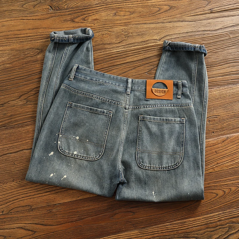 Новые модные мужские свободные повседневные Прямые зауженные брюки с