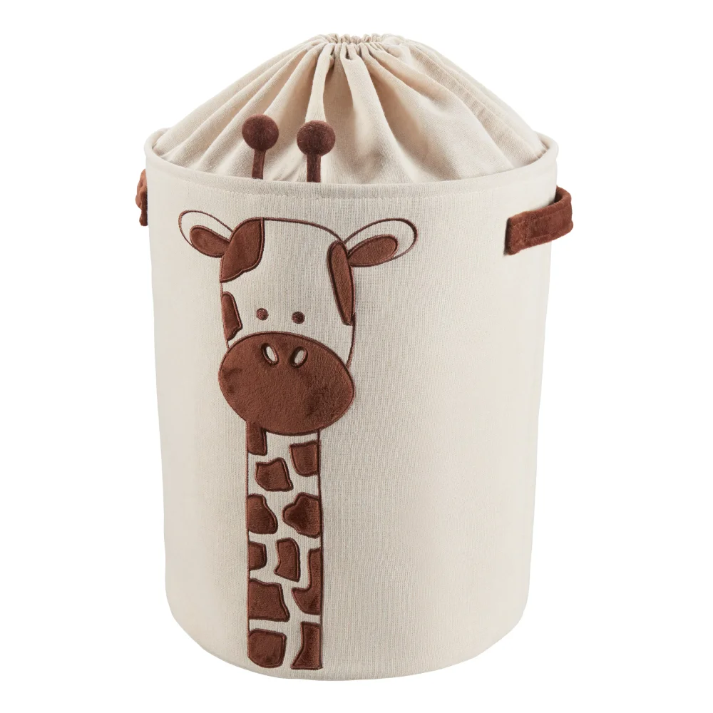 

Round Tapered Laundry Hamper with Drawstring Liner, GiraffeStorage Bin Storage Basket Laundry Sorter Shelves Storage