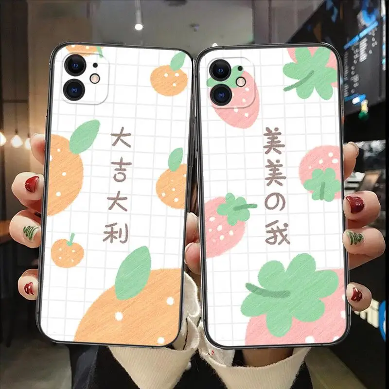

Grid Fruit Cute Cartoon Phone Case for IPhone 14 13 12 11 Pro Max Mini SE XR X XS Max 8Plus 7plus 6 6S New Fashion Phone Cover