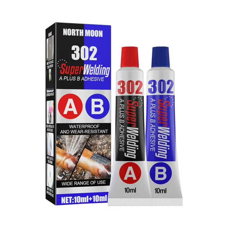 

New 1 Set AB Metal Surface Repair Glue Quick-drying Welding Filler Liquid Durable Adhesive for Metal-lic Casting/Parts/Equipment
