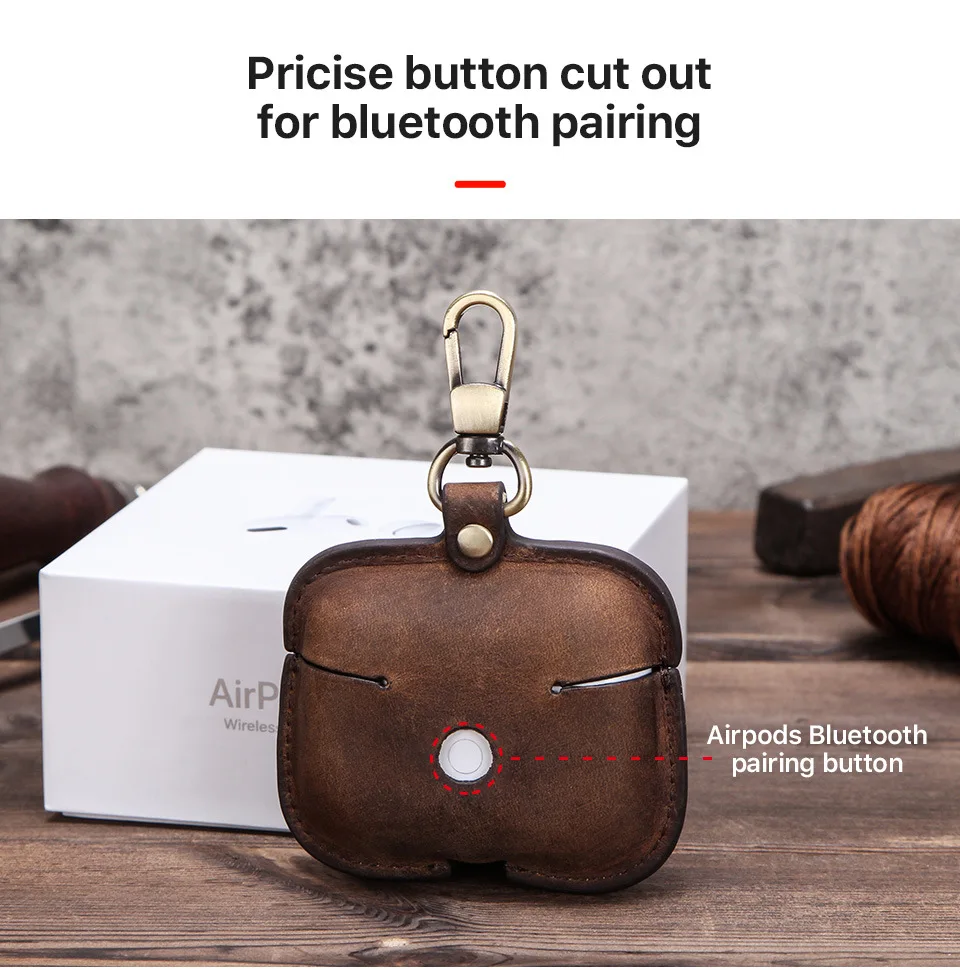 

Retro Leather Case For AirPods Pro 2 Crazy Horse Headset Case Bluetooth Headphone Protective Cover For AirPods Pro 2 Shell