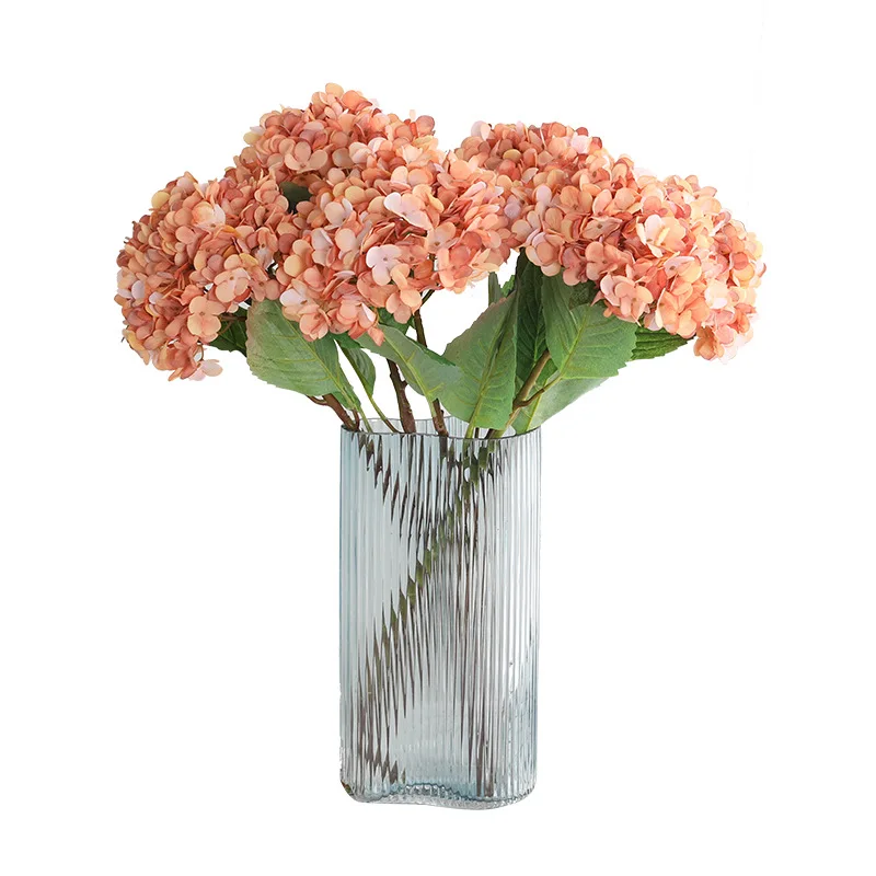 

1 PCS 57cm Single Stem Artificial Hydrangea Flower With Leaves Home Decor Wedding Table Room Decoration Gift F801