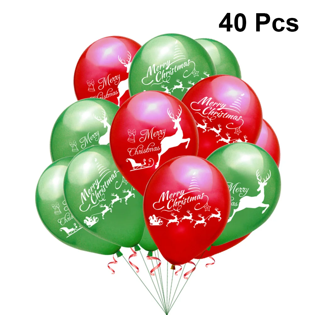 

40pcs Party Latex Balloons Xmas Balloons Christmas Latex Balloons Santa Balloon Christmas Party Balloons