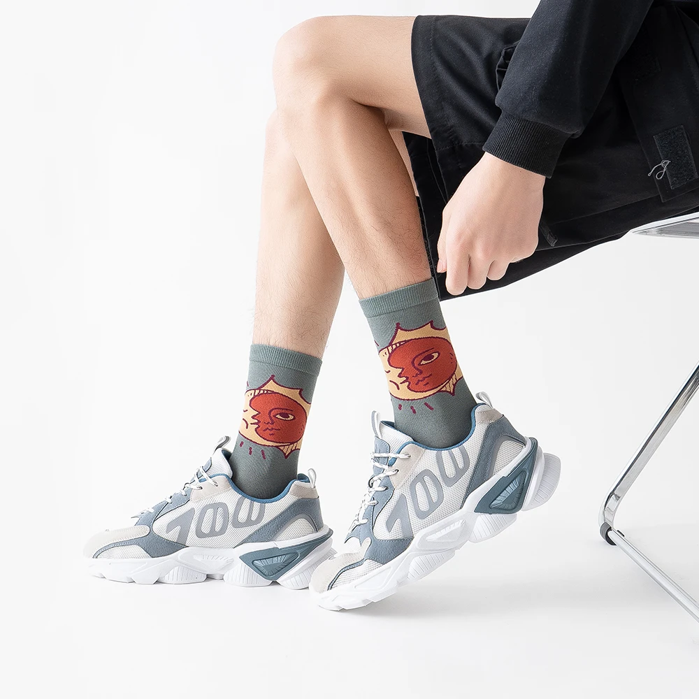 Original Quirky Cat Socks Men's And Women's Cute Europe Ins Tide Socks Cartoon Trend Art Street Skateboarding Mid-tube Socks