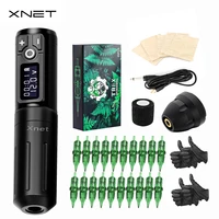 xnet plus wireless tattoo machine battery pen kits led display with trex tattoo cartridge professional tattoo equipment set