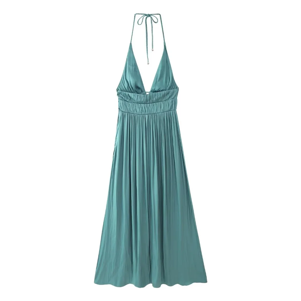 Juqinran женское модное однотонное клетчатое платье с енотом и v-образным вырезом