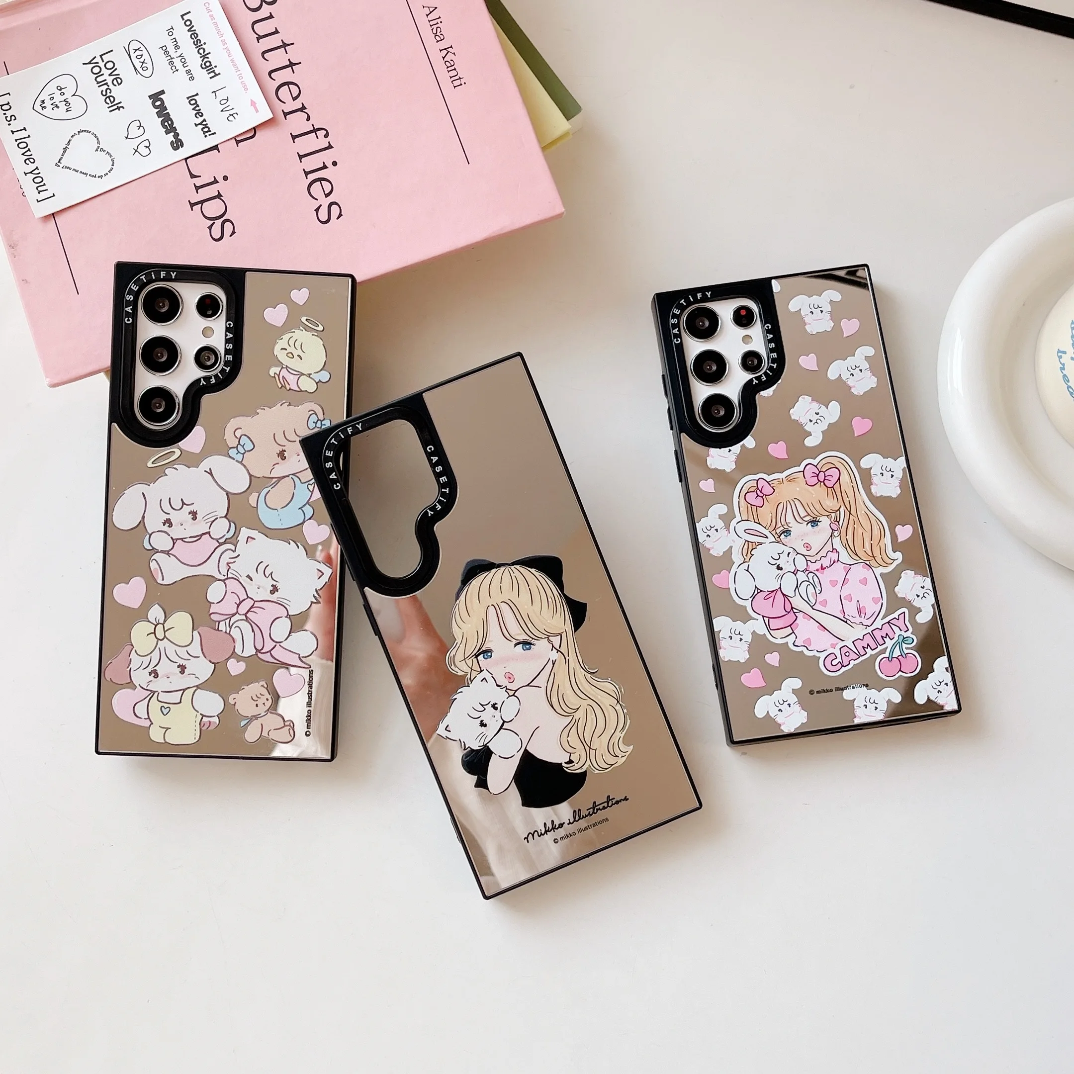 

CASETIFY mirror cute girl Phone Case For Samsung Galaxy S22 S22 Plus S22Ultra 23Ultra Shockproof Soft TPU Shell Fundas