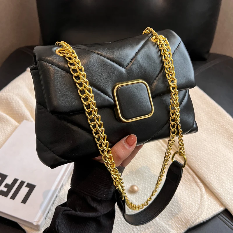 

Fashion Handbags for Women 2023 Designer Luxury Shoulder Bag Ladies Classic Elegance Messenger Bags Solid Chain Crossbody Sac