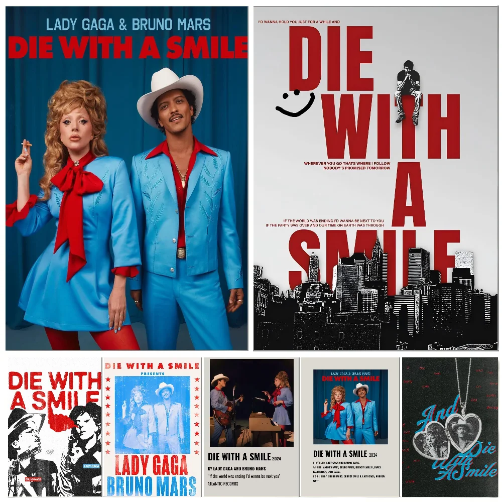 Плакат L-Lady G-Gaga B-Bruno M-Mars Die с улыбкой настенное искусство домашний декор комнаты