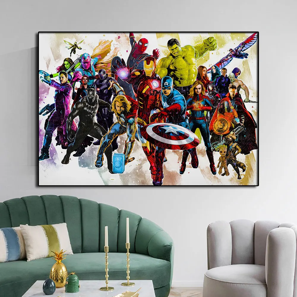 

Abstract Superhero Avengers Exhibition Gallery Wall Art Canvas Painting Nordic Posters And Prints Decor Pictures For Living Room