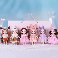 16cm bjd doll 13 moveable joint dolls cute face bjd toy little girl dress make up toy for girls dolls dress up birthday gift