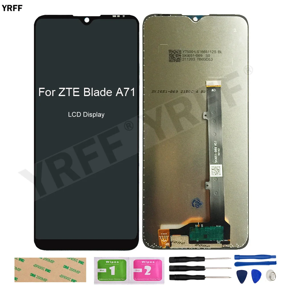 

For ZTE A71 Phone LCD Screens For ZTE Blade A71 LCD Display Touch Screen Digitizer 6.52'' Glass Panel Sensor Phone Repair Parts