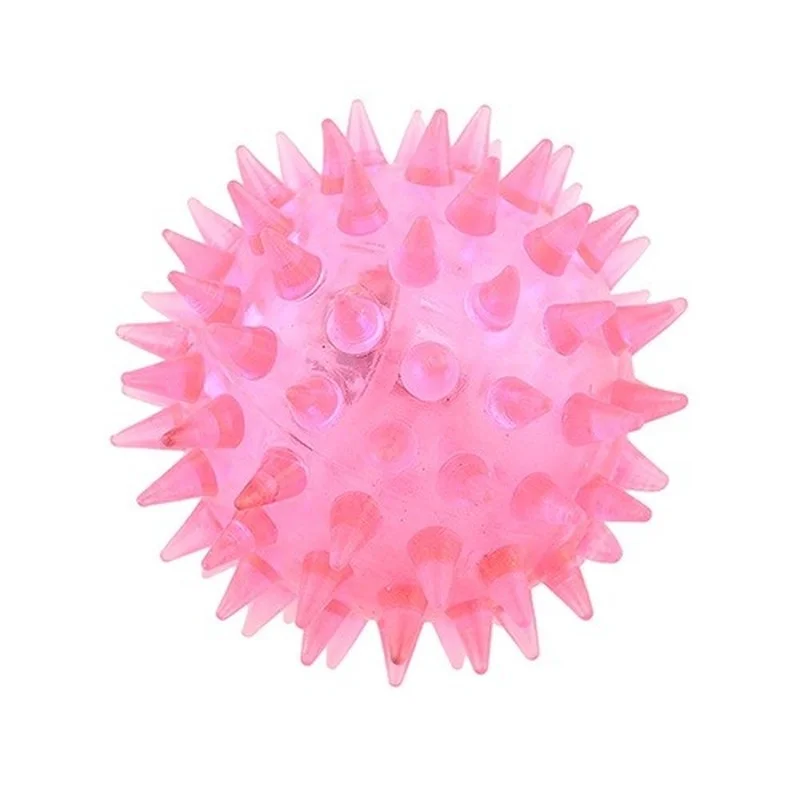 Милая игрушечная собака Щенок Домашнее животное Led писклявый резиновый Hedgehog мяч