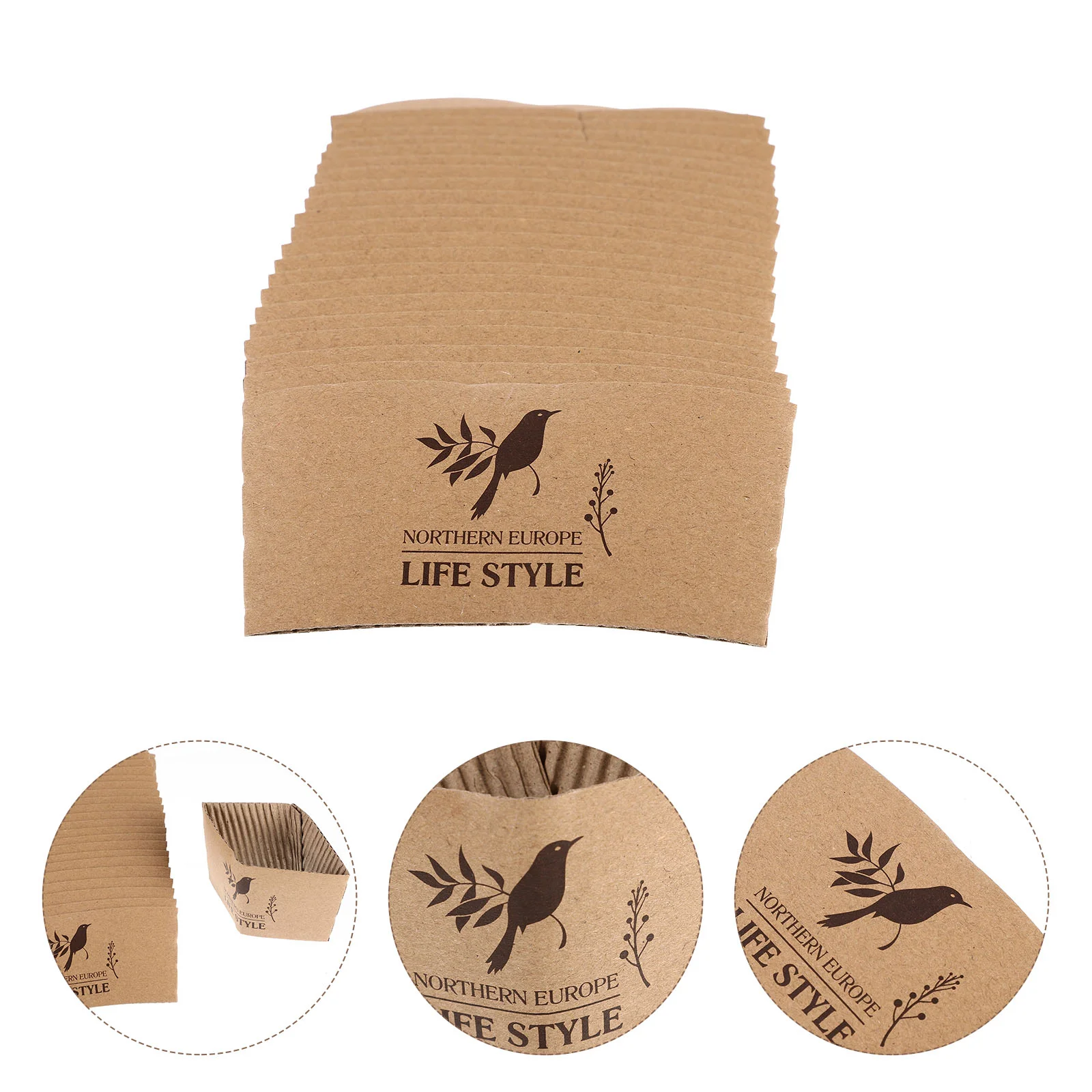 

Cup Sleeves Coffee Hot Sleeve Paper Cover Holder Jacket Christmas Drink Disposable Bottle Protector Drinkingmug Espresso Kraft