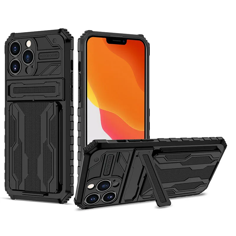 

King Kong Card Bag Holder Phone Case For IPhone 11 12 13 Pro Max Xr 7 8 Plus Fully Wrapped Anti Seismic Shatterproof Color Cover