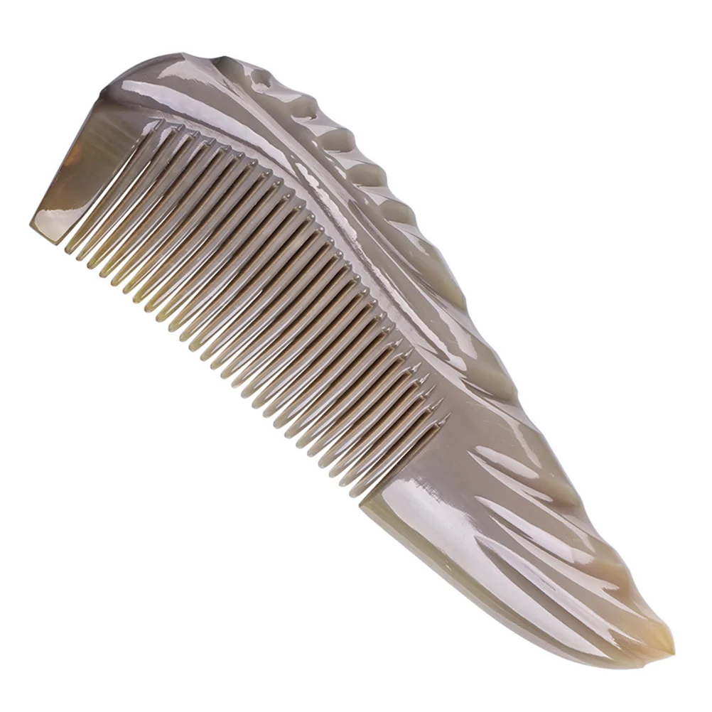 

1pc Natural Yak Horn Comb Hair Straighter Comb Elegant Thicken Comb