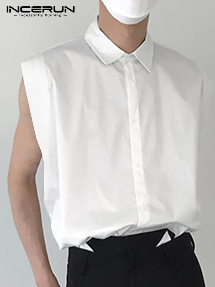 

Fashion Men Casual Shirt Lapel Short Sleeve Button 2022 Men Clothing Summer Streetwear Solid Color Leisure Camisas S-5XL INCERUN