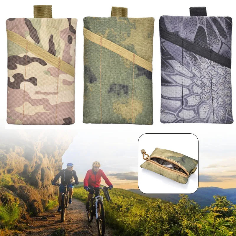 

1pc Reusable Outdoor Sports Camouflage Belt Bag Tactical Coin Purse Tactical Running Portable Tool Storage Hand Bag Storage Bags