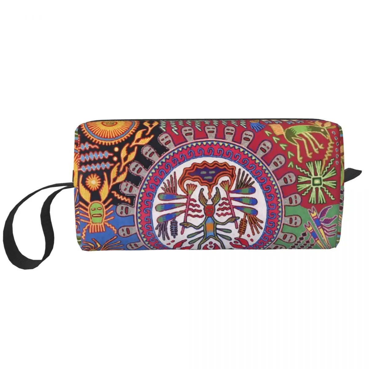 

Пользовательская Мексиканская народная дорожная косметичка Huichol, женский косметический Органайзер, женский косметический набор