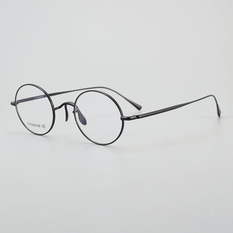 

Оправа для очков титановая для мужчин и женщин, винтажная круглая оптическая оправа для рецептурных очков ПРИ близорукости, в Корейском стиле
