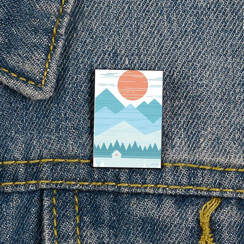 

Fashion Cabin In The Snow Pin Custom Funny vintage Brooches Shirt Lapel teacher Bag Cute Badge Cartoon pins for Lover Girl