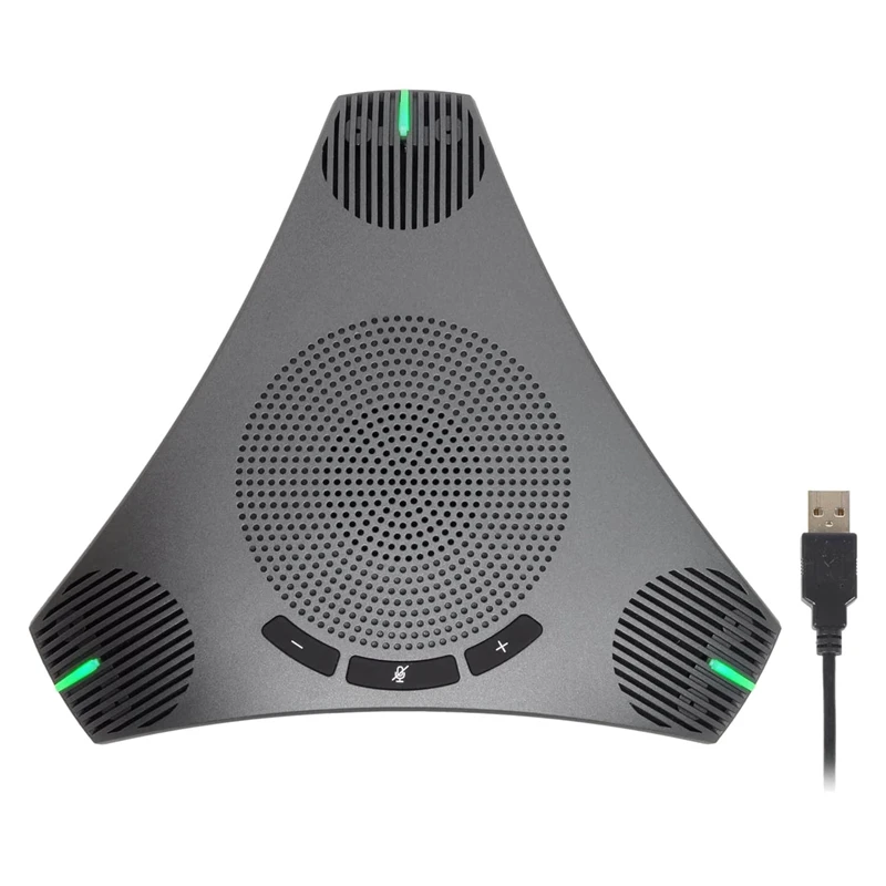 Conference Speaker And Microphone, 360° Omnidirectional Microphone With USB Hub And Intelligent DSP Noise Reduction