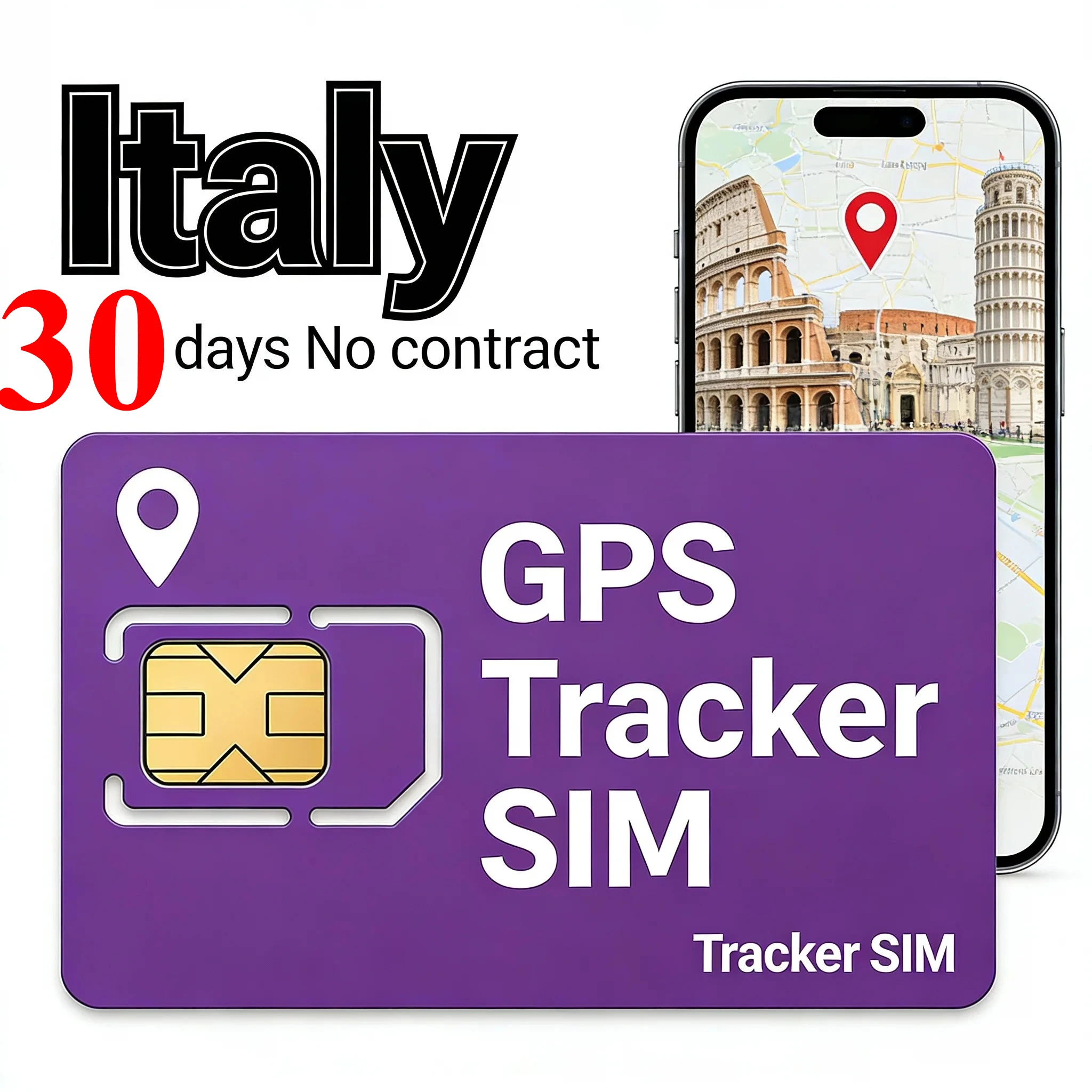 Фото SIM-карта для трекера, без контракта, предварительно нарезана на 3 размера, 4G Cat4 LTE M2M IoT, без контракта, 30 МБ/30 дней для TK905 S20, ZOVAGOLO ITALY №1