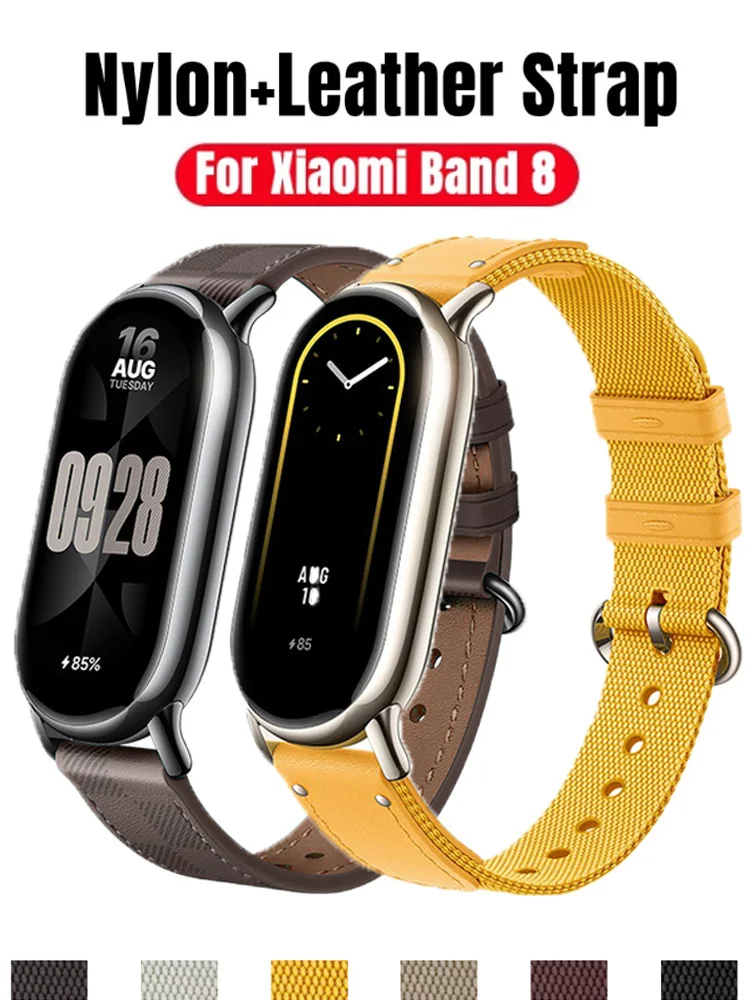

Original Strap for Xiaomi Mi Band 8 Bracelet belt Fashion Leather Replacement Wristband NFC nylon correa pulseira MiBand 8 strap