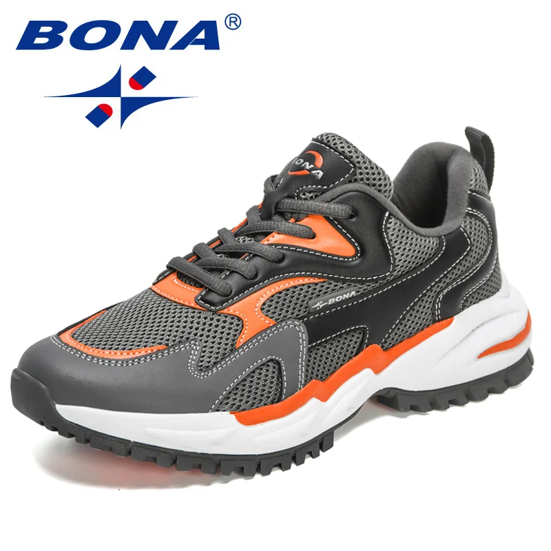 BONA 2022 New Designers Classics Running Shoes Men Sport Shoes Trend Lightweight Walking Shoes Man Sneakers Breathable Footwear
