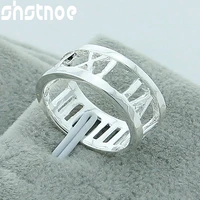 925 sterling silver roman numeral hollow ring for man women engagement wedding charm fashion party jewelry gift