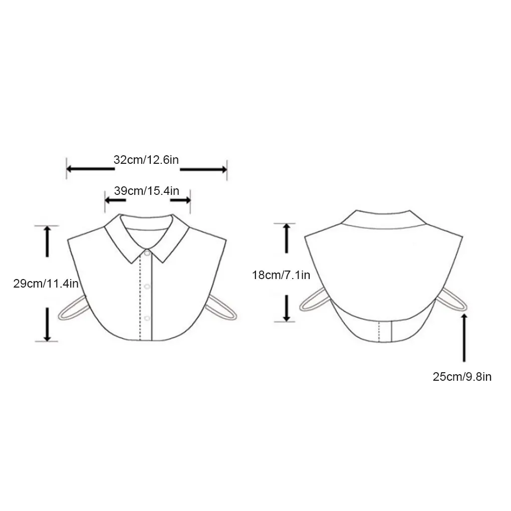 

Female Fake Collar Shirt Detachable Shinny False Collars Girls Tops Clothes Decoration Clothing Accessories White