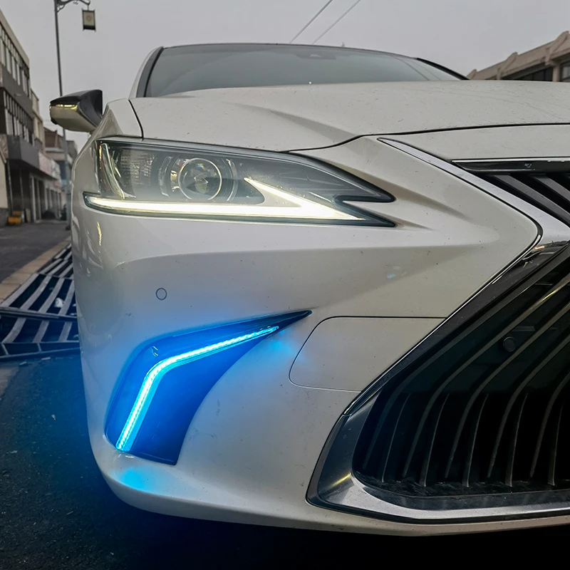 Фото Подходит для Lexus ES200260300350500 2018-2025 годов, фонарь переднего бампера, передняя противотуманная фара, дневные ходовые огни, аксессуары для указателей поворота №5