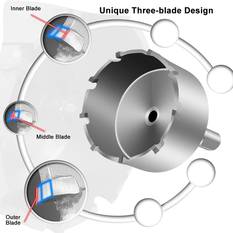 Набор корончатых отверстий из карбида вольфрама 1/2-2-1/8 дюйма 14 шт.