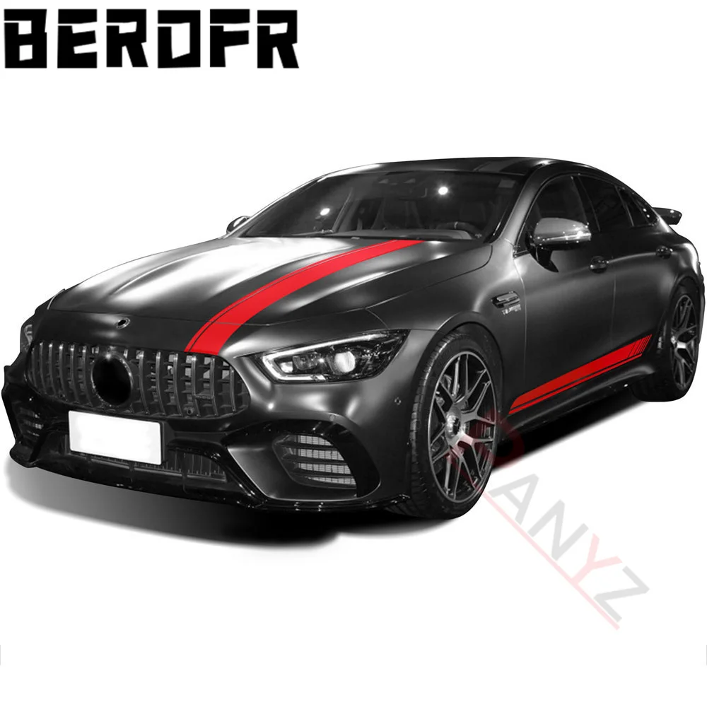 

Для Mercedes Benz aMG GT C190 R190 GTS GTR GTC 2015-On 2021 Комплект кузова с боковыми полосками бленда для крыши наклейки аксессуары