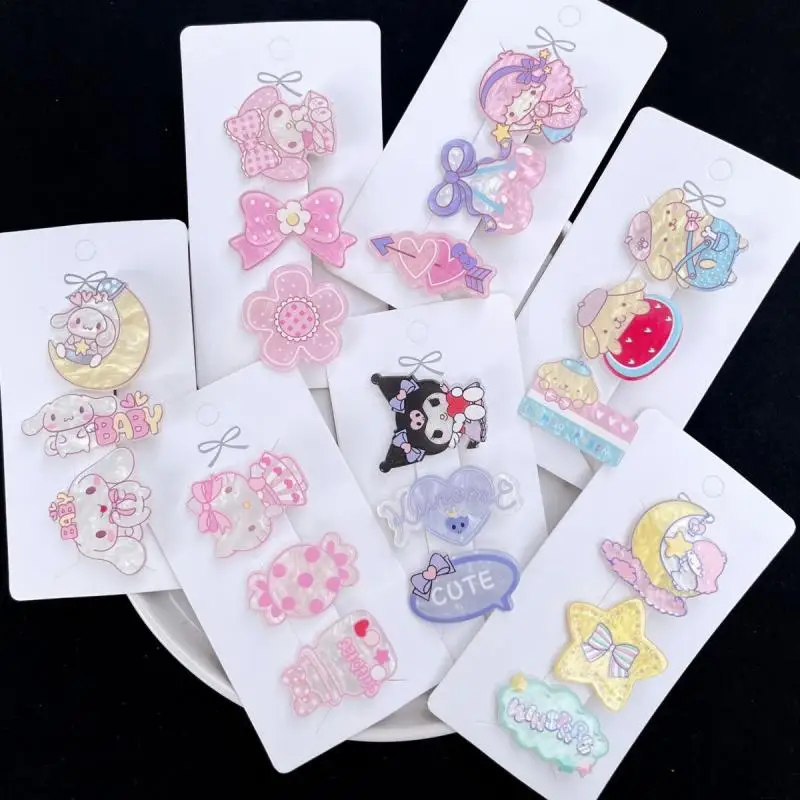 

Sanriod Hellok itty Kuromi Series Anime Kawaii Hairpin Ins Sweet Girl Heart Duckbill Clip Cartoon Bangs Seaside Clip Headdress