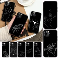 sexy simple lines phone case for apple iphone 13 pro 12 11 8 7 se xr xs max 5 5s 6 6s pro plus soft silicone case funda capa