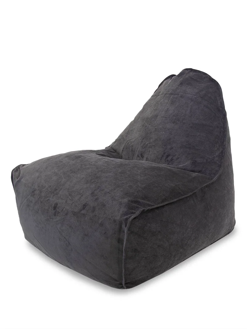 Бескаркасное кресло Comfort Velvet Graphite из микровельвета с декоративным карманом XXXL PUFF