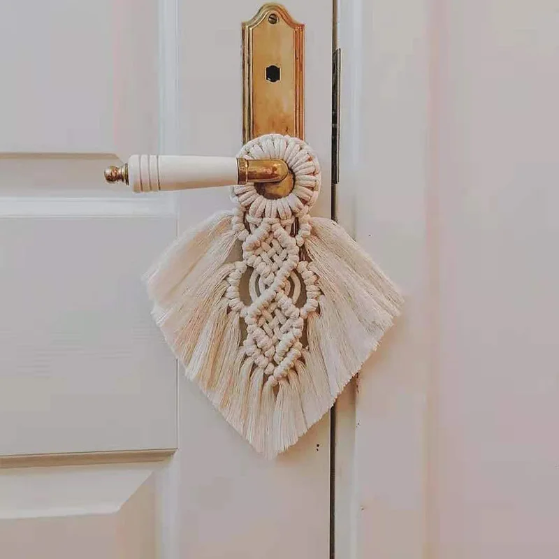 

Macrame Door Handle Swing Rope Wall Hanging Decorative Colored for Boho Home Decor Party Supplies Boho Decor For Baby Shower