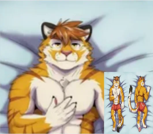 

Двусторонняя наволочка для подушки Dakimakura Anime Tiger Kemono с пушистым рисунком в натуральную величину