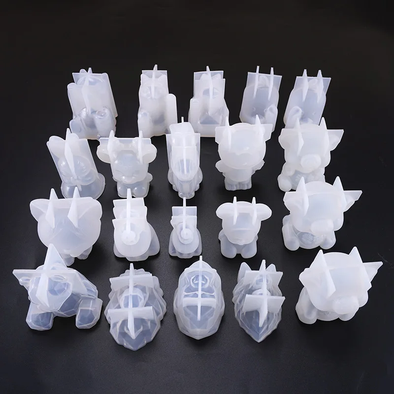 

3D silicone mold DIY geometric three-dimensional panda deer cat pig rabbit animal mold jewelry cake decoration tool Easter bunny