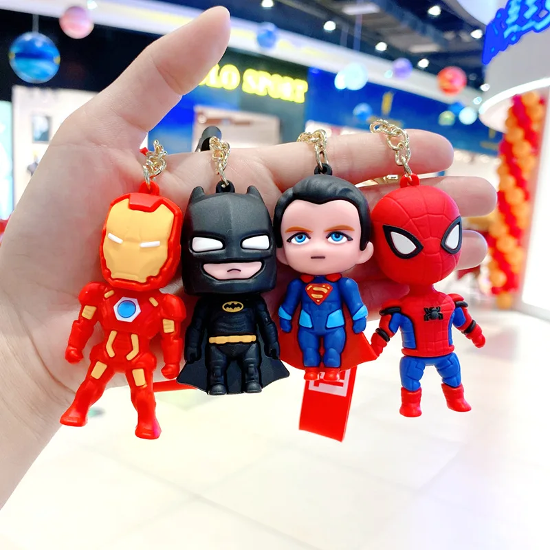 Комиксы Marvel искусственная кожа мультяшная кукла брелок для ключей подвеска