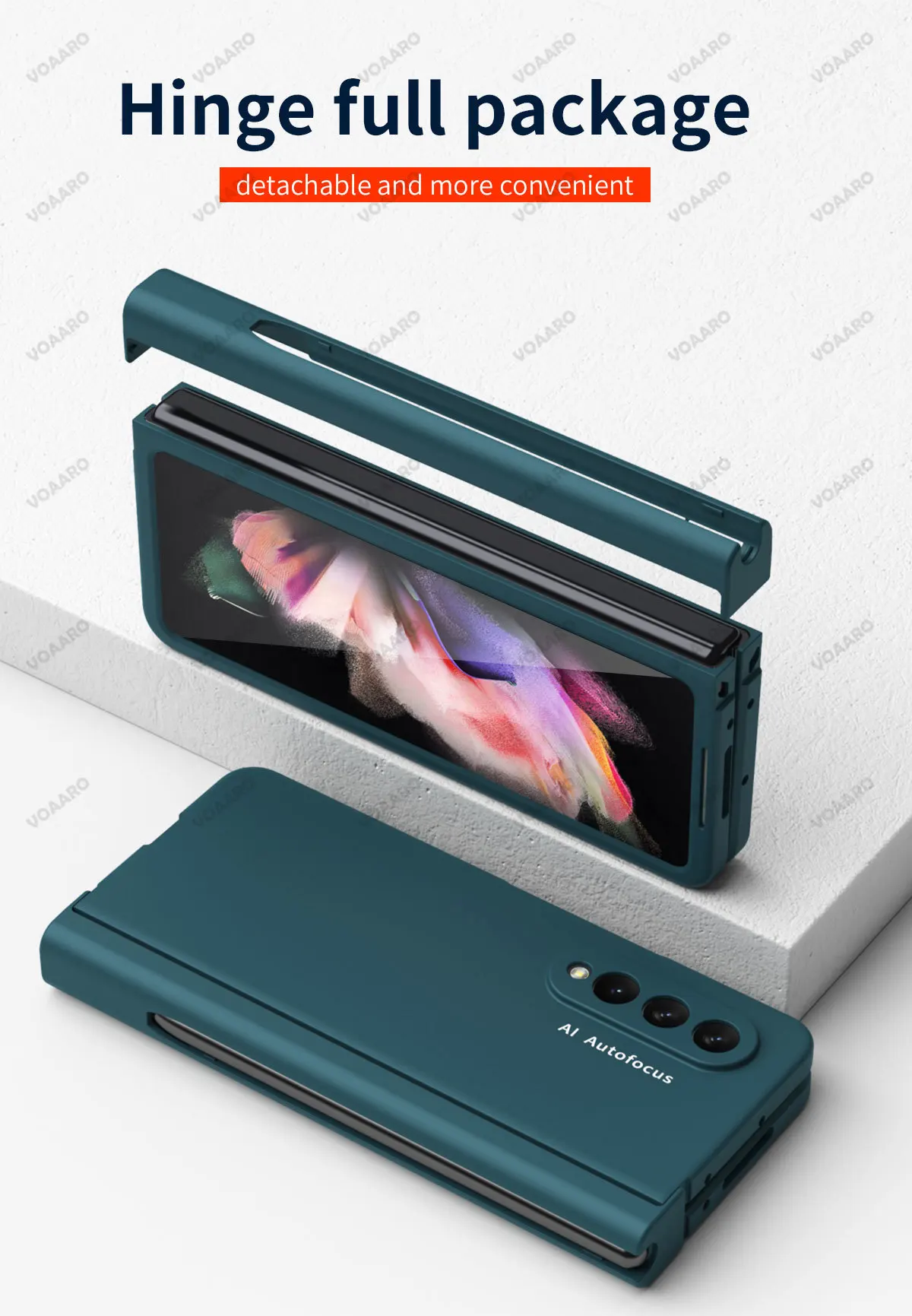 For Samsung Z Fold 4 3 Hinge Case with S Pen Slot Holder for Samsung Galaxy Z Fold 3 4 2 Hinge Case Front Film Full Protective