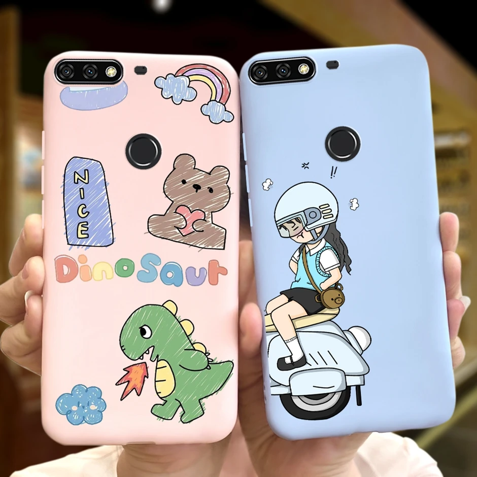 Мультяшный чехол для телефона с красивой девушкой Honor 7C 7 C Мягкая силиконовая